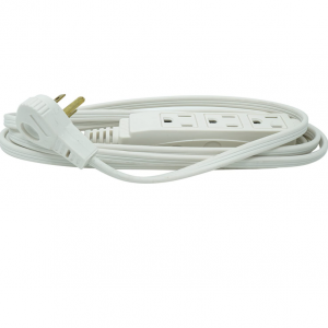 Woods SlimLine 2241 16/3 Flat Plug Indoor Extension Cord, 8-Foot, 3 Outlets @ Amazon