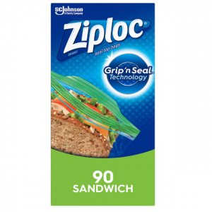 Ziploc Sandwich and Snack Bags for On the Go Freshness 90 Count $3.03