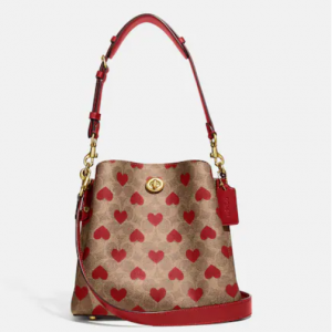 60% Off Coach Willow Bucket Bag In Signature Canvas With Heart Print @ Coach Outlet