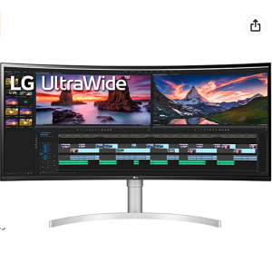 Amazon.com - LG 38WN95C-W 38" 3840 x 1600 144Hz IPS 曲面显示器 ，7.3折