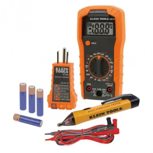 Klein Tools Test Kit with Multimeter, Non-Contact Volt Tester, Receptacle Tester @ Home Depot