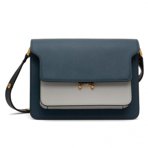 MARNI Blue & Off-White Medium Tri Trunk Bag $796 shipped