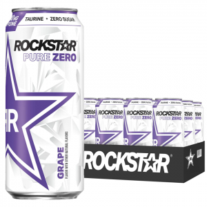 Rockstar Energy Drink Pure Zero Grape, 16oz Cans (12 Pack) @ Amazon