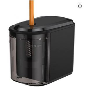 RIYO Pencil Sharpener with Battery Operated for No.2/ (6-8mm) with Auto Start & Cleaning Brush