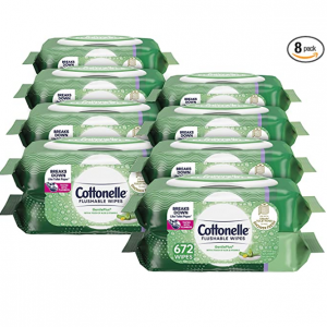 Cottonelle GentlePlus Flushable Wet Wipes with Aloe & Vitamin E Flip-Top Packs - 16 Packs @ Amazon