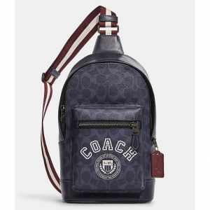 COACH ウエスト パック シグネチャー キャンバス ウィズ ヴァーシティ モチーフ