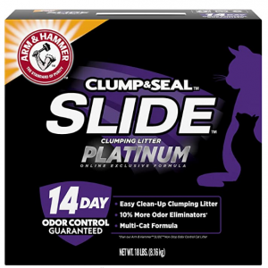 ARM & HAMMER Slide Platinum Clumping Cat Litter, Multi-Cat, 18lb @ Amazon