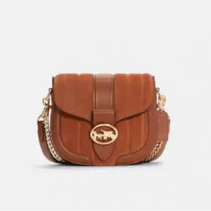 Coach Georgie Saddle Bag With Linear Quilting Sale @ COACH Outlet 