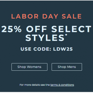 Labor Day Sale - 25% Off Select Styles @ Clarks