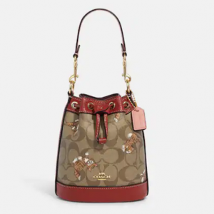 47% Off Coach Mini Dempsey Bucket Bag In Signature Canvas With Dancing Kitten Print