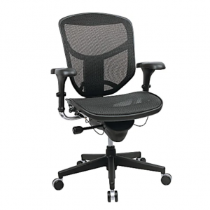 WorkPro® Quantum 9000 Series Ergonomic Mesh/Mesh Mid-Back Chair, Black/Black @ Office Depot 