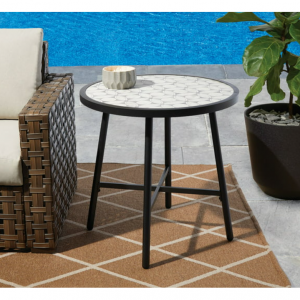 Better Homes & Gardens Newport 27.95" Bistro Table with Tile Top, Gray @  Walmart