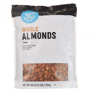 Amazon Brand - Happy Belly Whole Raw Almonds, 48 Ounce 