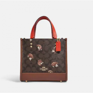 70% Off Coach Dempsey Tote 22 In Signature Canvas With Hedgehog Print