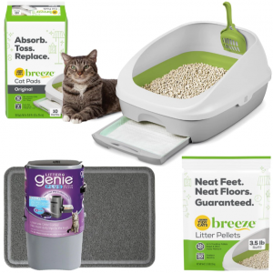 Bundle: Starter Kit - Tidy Cats Breeze Cat Litter Box System + 4 other items @ Chewy