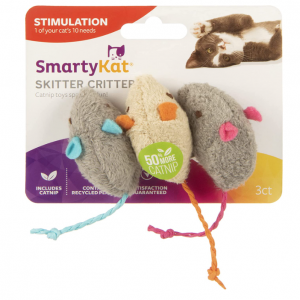 SmartyKat 含貓薄荷小老鼠造型貓咪玩具 3個裝 @ Amazon