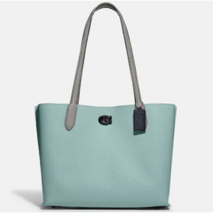 Coach Willow Tote In Colorblock With Signature Canvas Interior Sale @ COACH Outlet