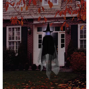 H for Happy™ 5 英尺 LED 万圣节女巫黑色装饰