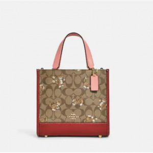 70% Off Dempsey Tote 22 In Signature Canvas With Dancing Kitten Print @ Coach Outlet