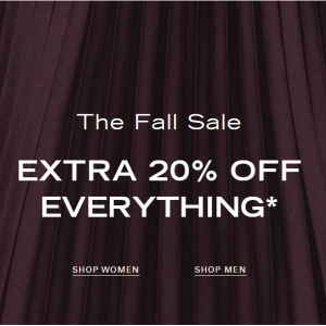 The Fall Sale - Extra 20% Off Everything @ Theory Outlet 