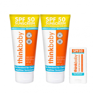 Thinkbaby 儿童 SPF 50 防晒霜2大支+防晒棒套装 @ Costco