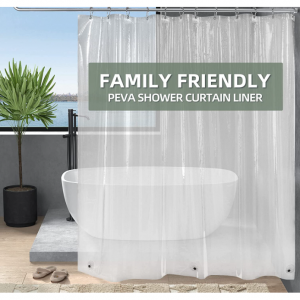 AmazerBath Clear Shower Curtain Liner, 72x72 Plastic Shower Liner, Waterproof PEVA @ Amazon