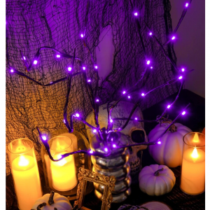 1件 20 Led 万圣节树枝形装饰灯