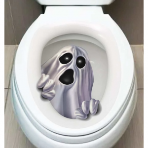 万圣节鬼图案马桶盖贴花