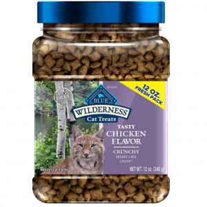 Blue Buffalo Wilderness Crunchy Cat Treats, Chicken 12-oz Tub @  Amazon