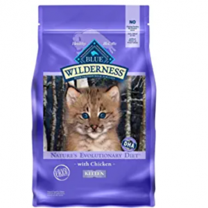 Blue Buffalo Wilderness High Protein, Natural Kitten Dry Cat Food, Chicken 5-Lb @ Amazon