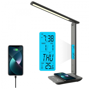 Poukaran LED Desk Lamp with Wireless Charger, USB Charging Port @ Amazon