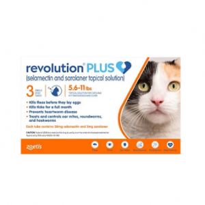 Revolution Plus 中型猫用驱虫 5.5-11lbs (2.5-5Kg) 橙色