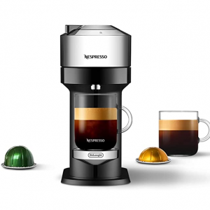 Nespresso Vertuo Next Deluxe Coffee and Espresso Machine by De'Longhi, Pure Chrome @ Amazon