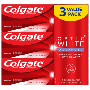 Colgate Optic 高级美白牙膏 3.2oz x 3支 @ Amazon
