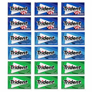 Trident Sugar Free Gum Variety Pack, Spearmint, Perfect Peppermint & Original Flavors, 18 Packs of