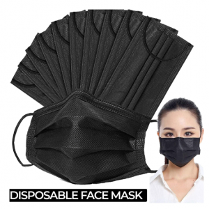 100 PCS Disposable Face Mask Non Medical Surgical 3 Ply Ear loop Black Masks USA @ eBay US