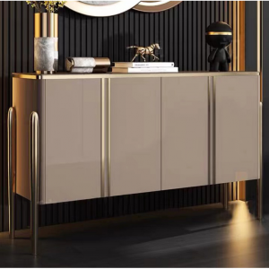 59 英寸 Deborah 豪华餐具柜，钢琴饰面，4 门，6 隔间