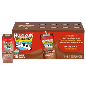 Horizon Organic Shelf-Stable 1% Low Fat Milk Boxes, Chocolate, 8 oz., 18 Pack @ Amazon