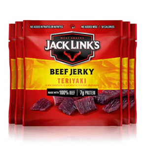 Jack Link's Beef Jerky, Teriyaki - Flavorful Meat Snack - 0.625 Oz Bags (Pack of 5) @ Amazon