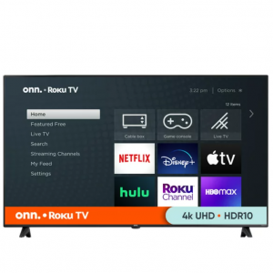 $80 off onn. 65” Class 4K UHD (2160P) LED Roku Smart TV HDR (100012587) @Walmart
