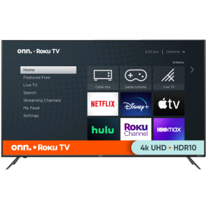 $80 off onn. 75” Class 4K UHD (2160P) LED Frameless Roku Smart TV @Walmart