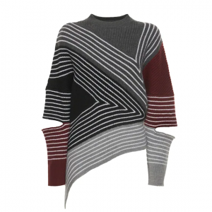 Stella Mccartney Cutout 不对称条纹毛衣