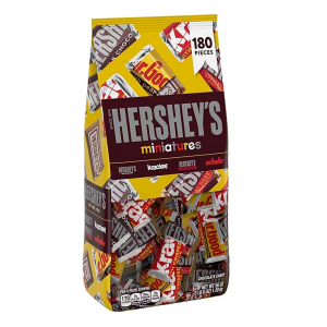 HERSHEY'S Miniatures 什锦牛奶和黑巧克力糖果棒 独立包装 180个