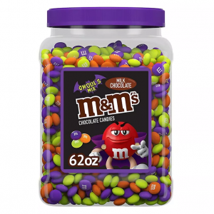 M&M'S 牛奶巧克力食尸鬼混合散装万圣节糖果可重复密封罐 62 oz