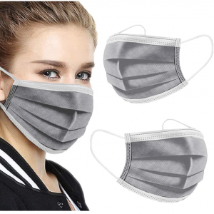 NNPCBT 100PCS Grey 3 ply Disposable Face Masks @ Amazon