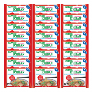 Sapporo Ichiban Ramen Noodles, Original Soy Sauce Flavor,  (3.5 Oz) (24 pouches) @ Amazon