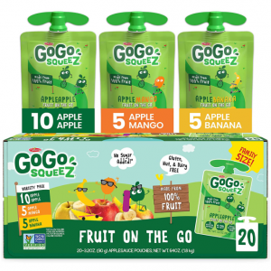 GoGo squeeZ 苹果泥 3口味綜合装 3.2oz 20包装 @ Amazon