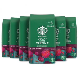 Starbucks Ground Coffee—Dark Roast Coffee—Decaf Caffè Verona—6 bags (12 oz each) @ Amazon