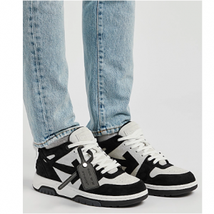 OFF-WHITE Out Of Office panelled suede sneakers