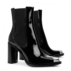 ALEXANDER MCQUEEN 90 patent leather ankle boots